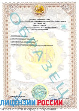 Образец сертификата соответствия (приложение) Сургут Сертификат ISO 14001